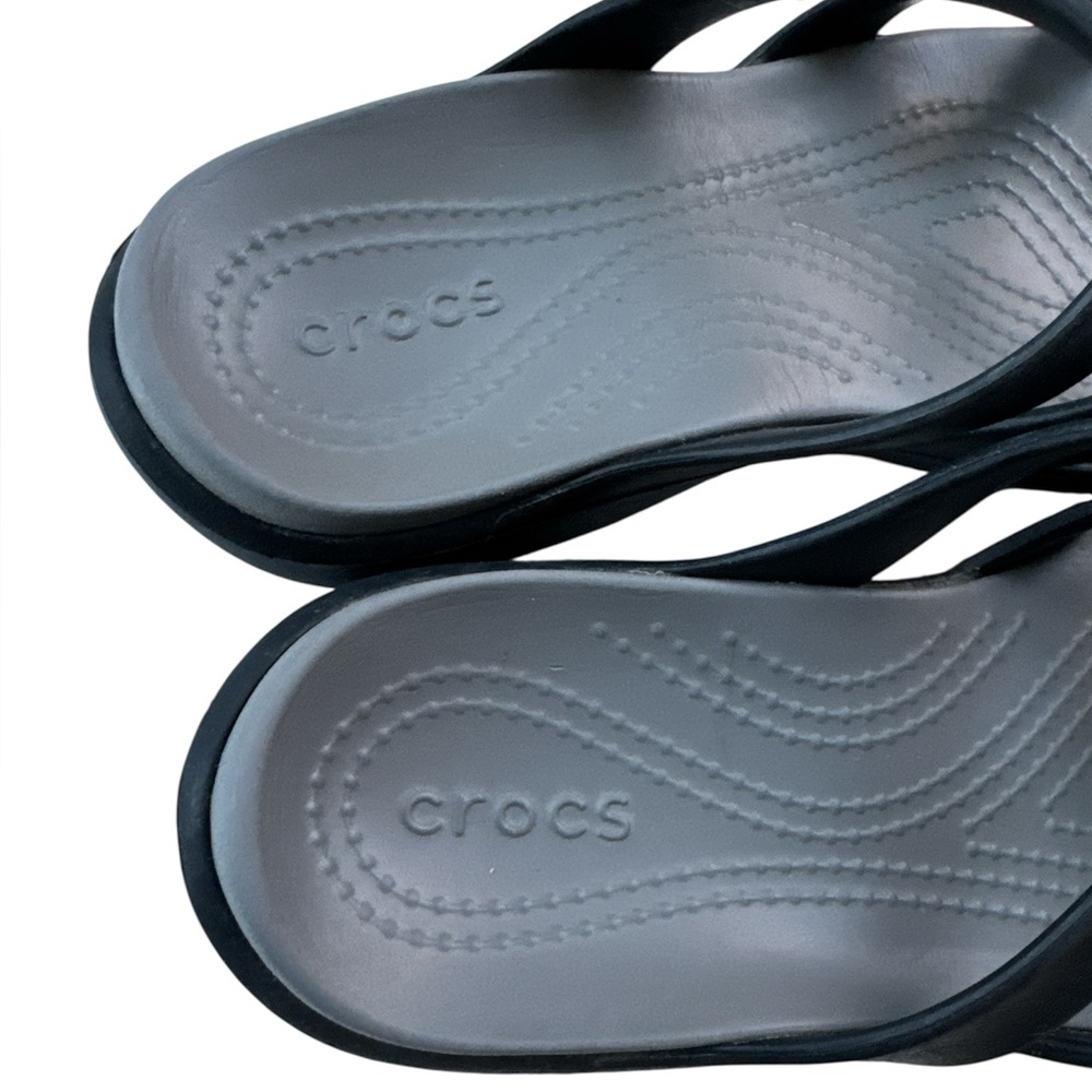 Crocs Meleen Twist sandals in black/smoke Size 6 - Picture 5 of 8